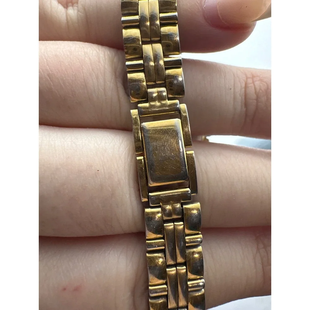Relic‎ Womens Gold Tone Round Face Watch White Dial ZR-33077 Classic Link Band
